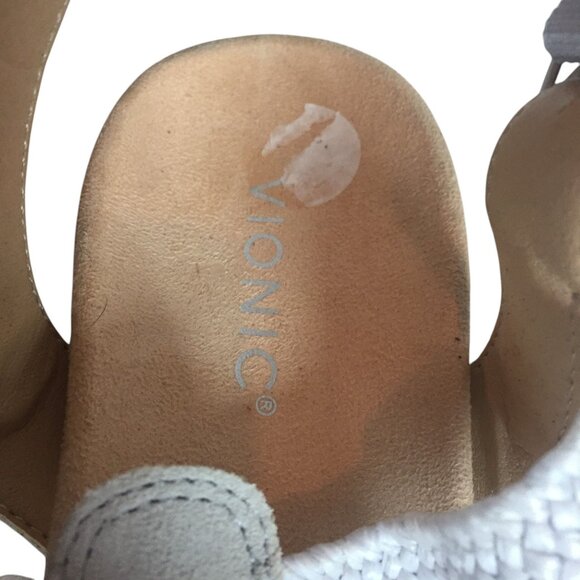 Vionic Womens Kaytie Wedge Sandals Tan & White Size 11 Cork Sole - Picture 6 of 9